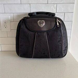 Brighton Overnight Travel Bag Heart Embossed black brown